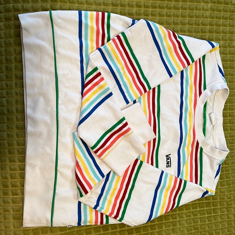 Cropped rainbow Vans sweatshirt. Size Medium fits like Small
